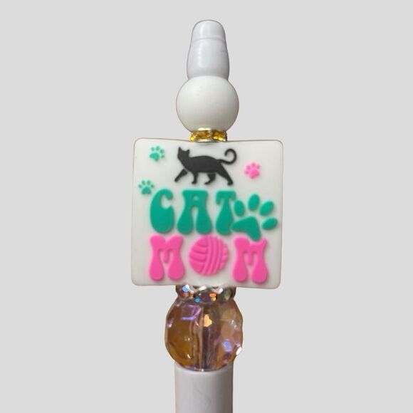 Beadable Pen “Cat Mom” New - Picture 1 of 2